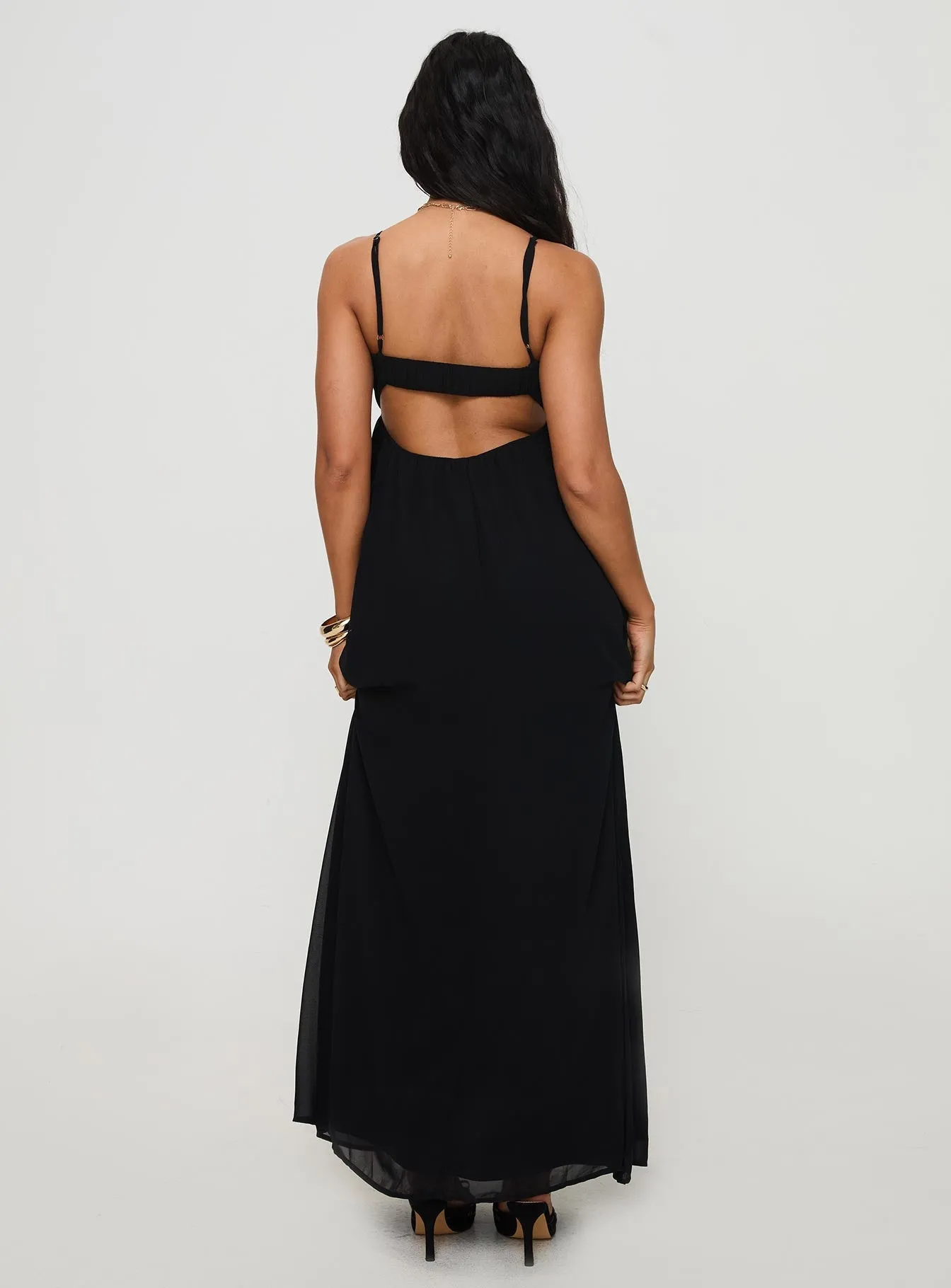Granno Maxi Dress Black Mist Path Weave Art