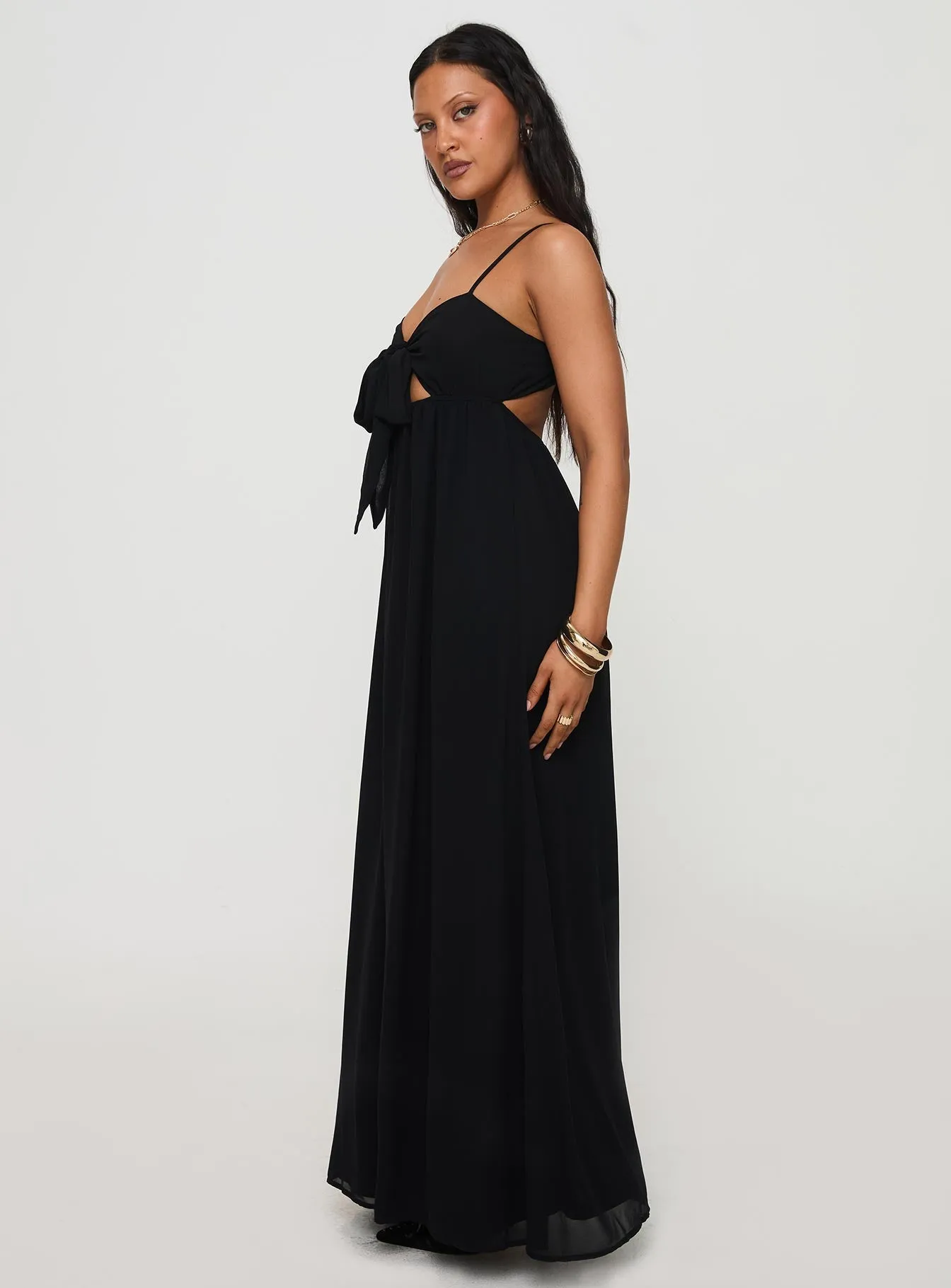 Town Lane handmade detail Granno Maxi Dress Black