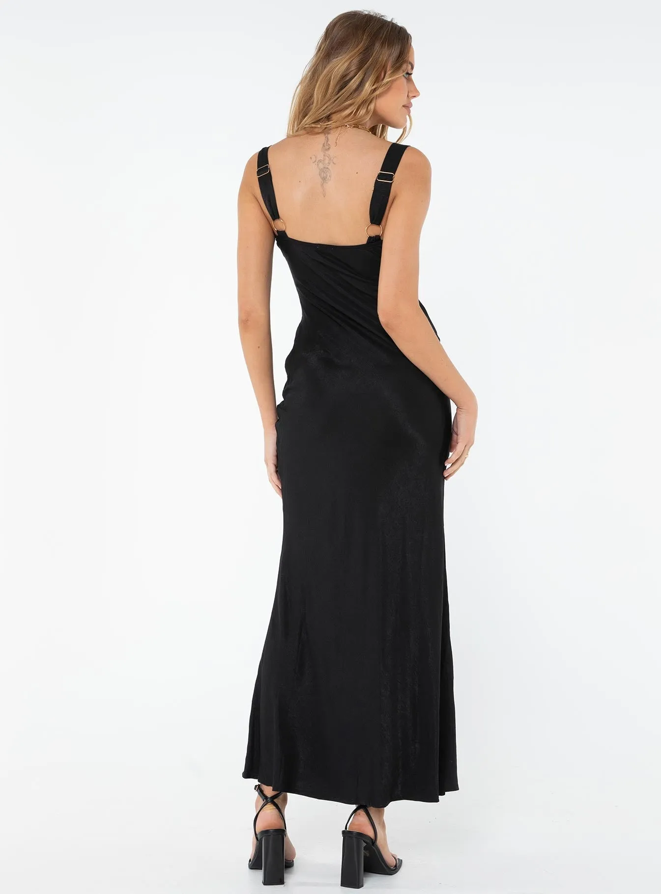 Marysia Maxi Dress Black Layered maxi for special events