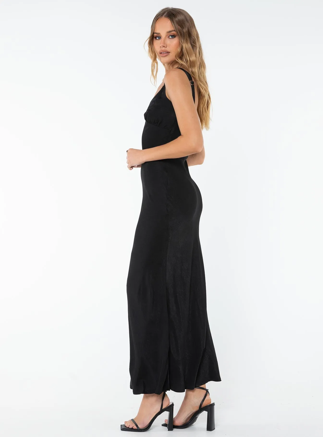 Marysia Maxi Dress Black Wild Flower Olive Grove
