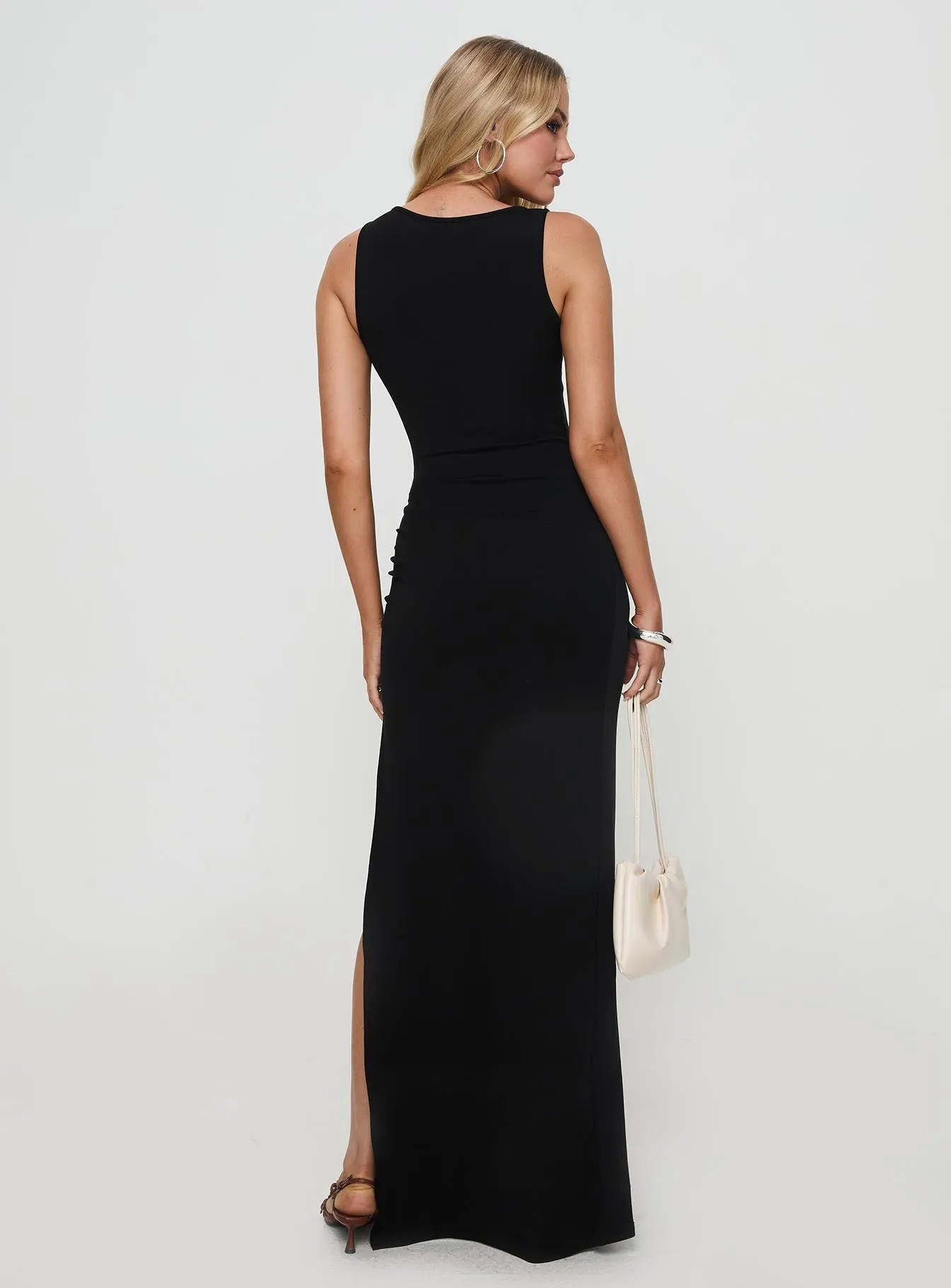 Twill Glow Zaloma Cut Out Maxi Dress Black