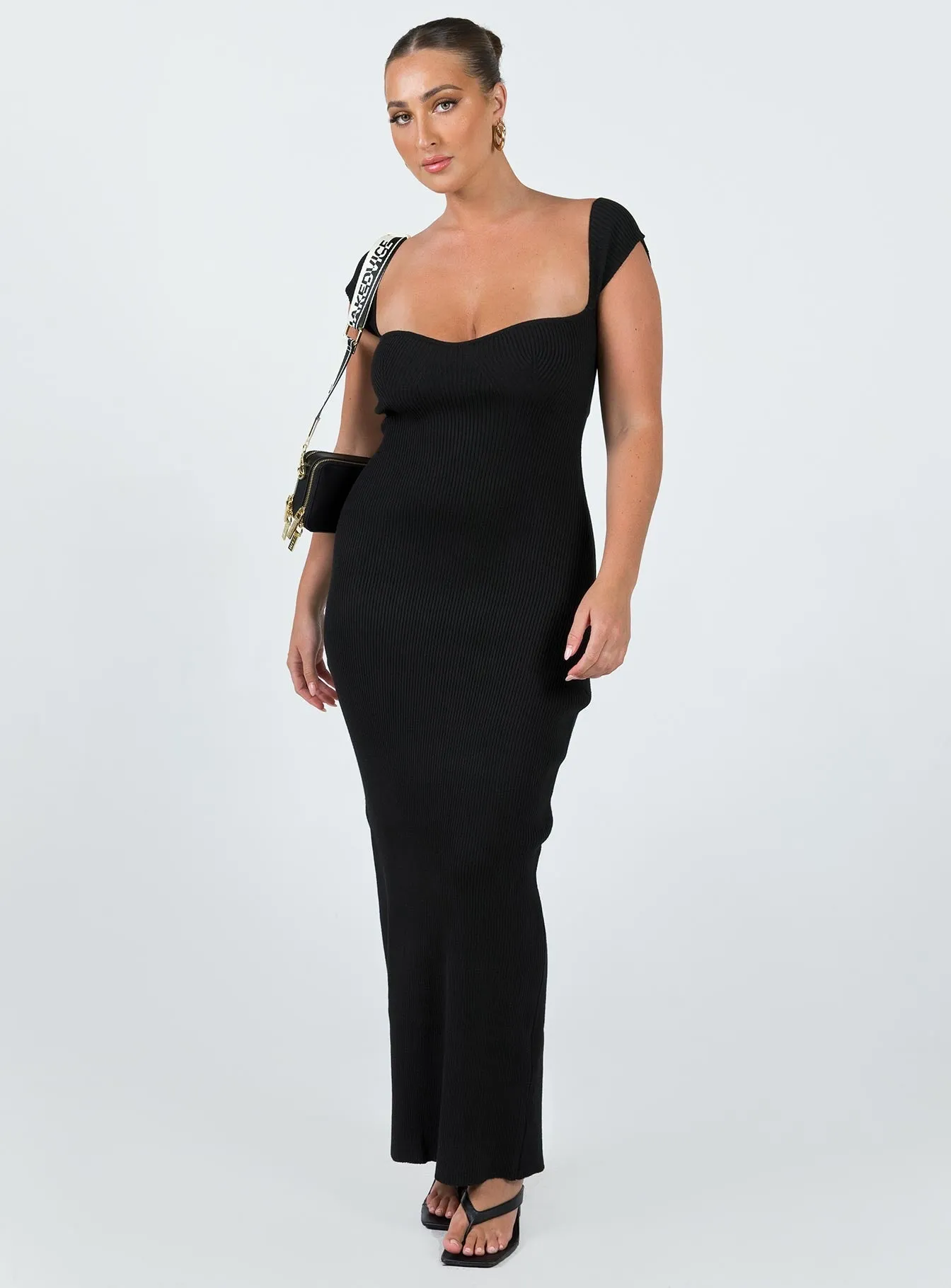 Elegant maxi dress for wedding Larissa Maxi Dress Black