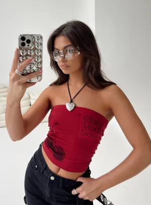 Cherry Sip Tube Top Red NonIrritating