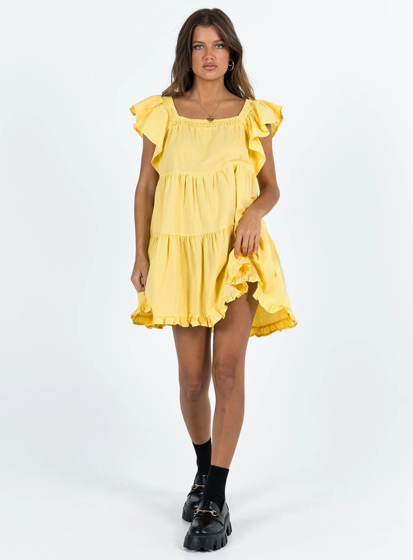 Jayson Mini Dress Yellow Trendy Vibe Comfortable Style