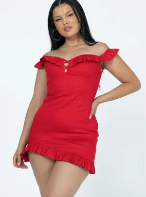 Leela Mini Dress Red Relaxed Design