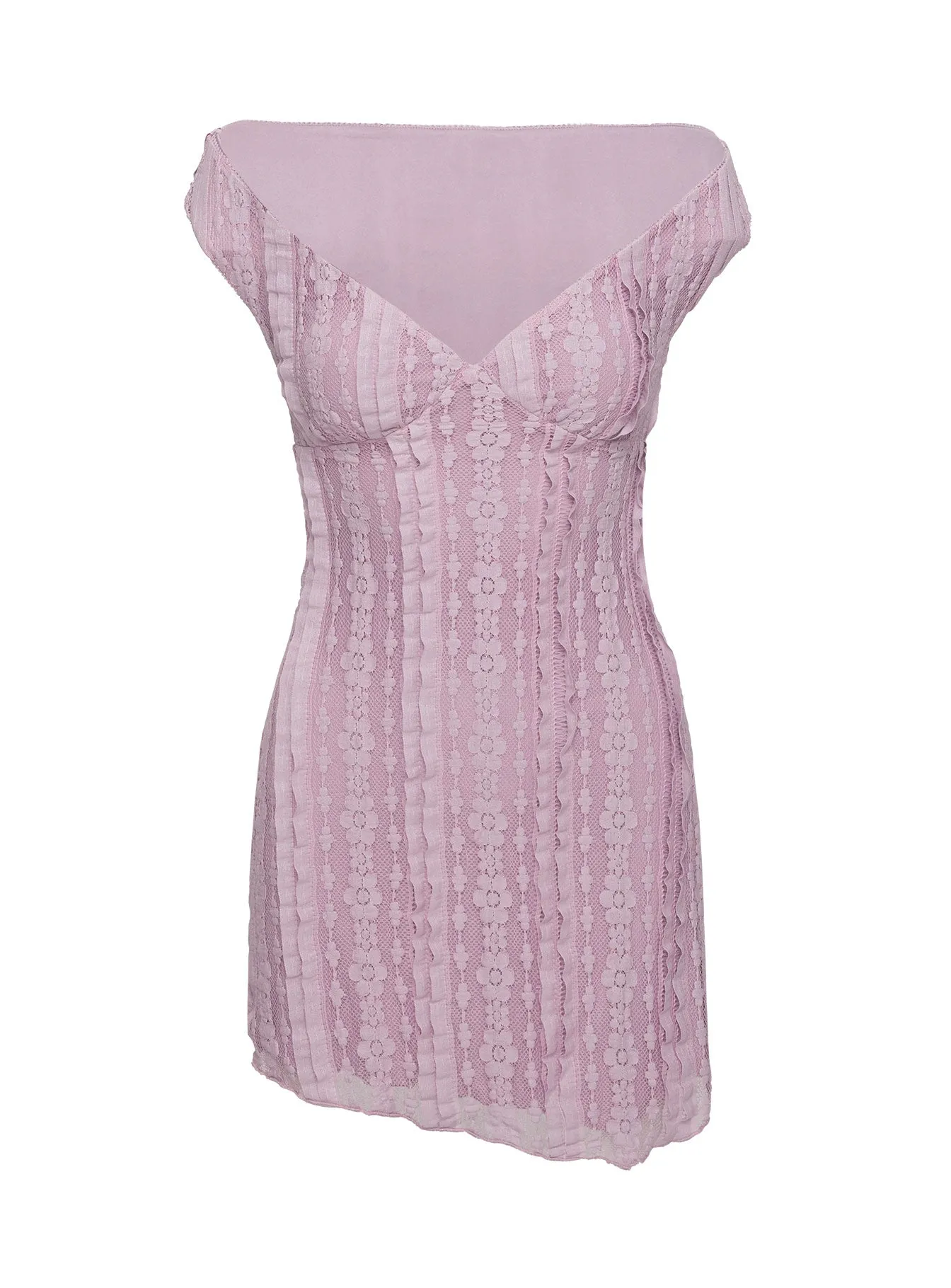 Bohemian Look Breezy Off The Shoulder Mini Dress Lilac