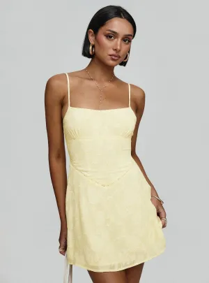 South Of France Mini Dress Yellow Modern and sleek mini Scene Fresh