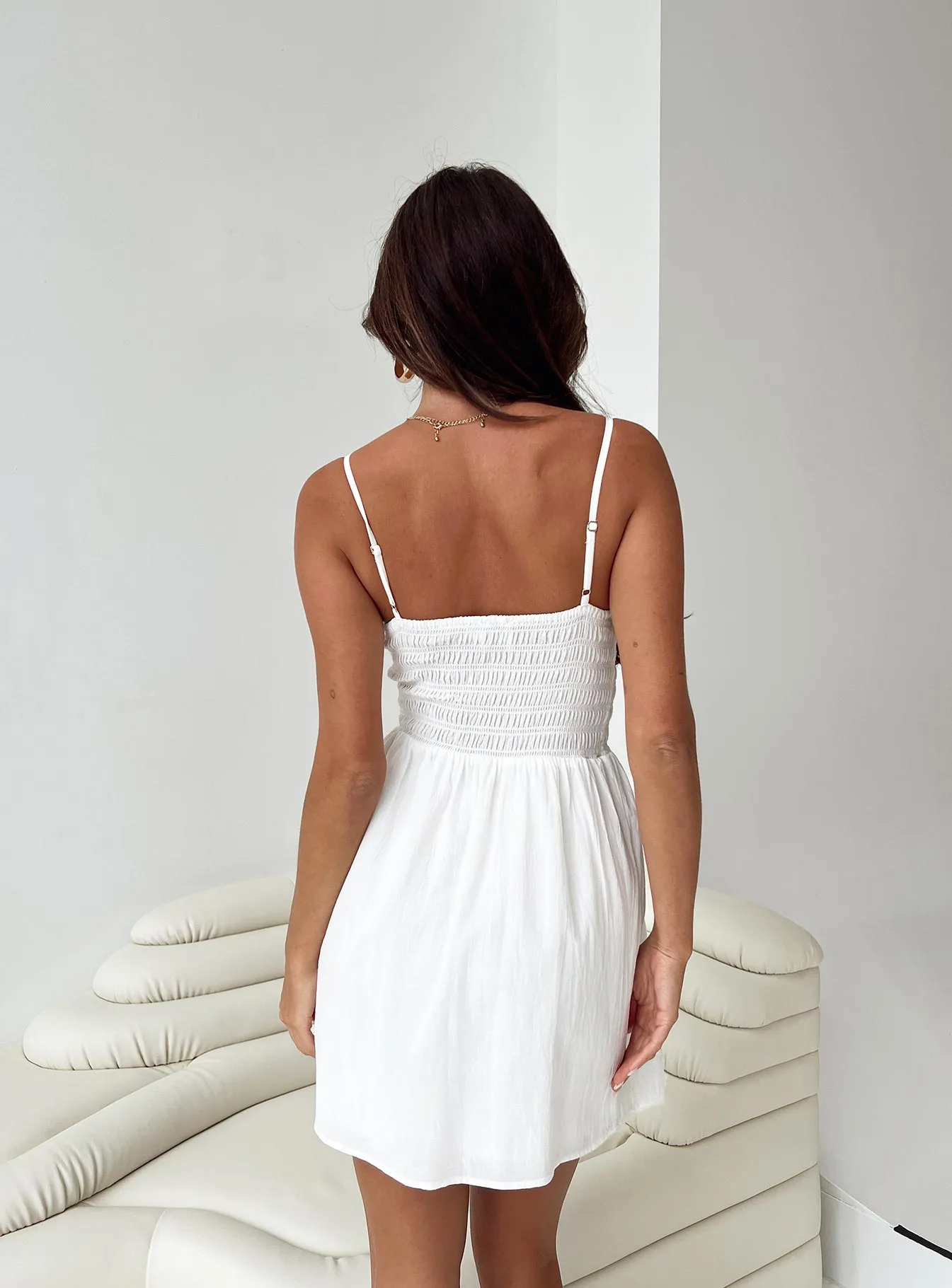 Larian Mini Dress White Moisture Management Water Repellent Coating