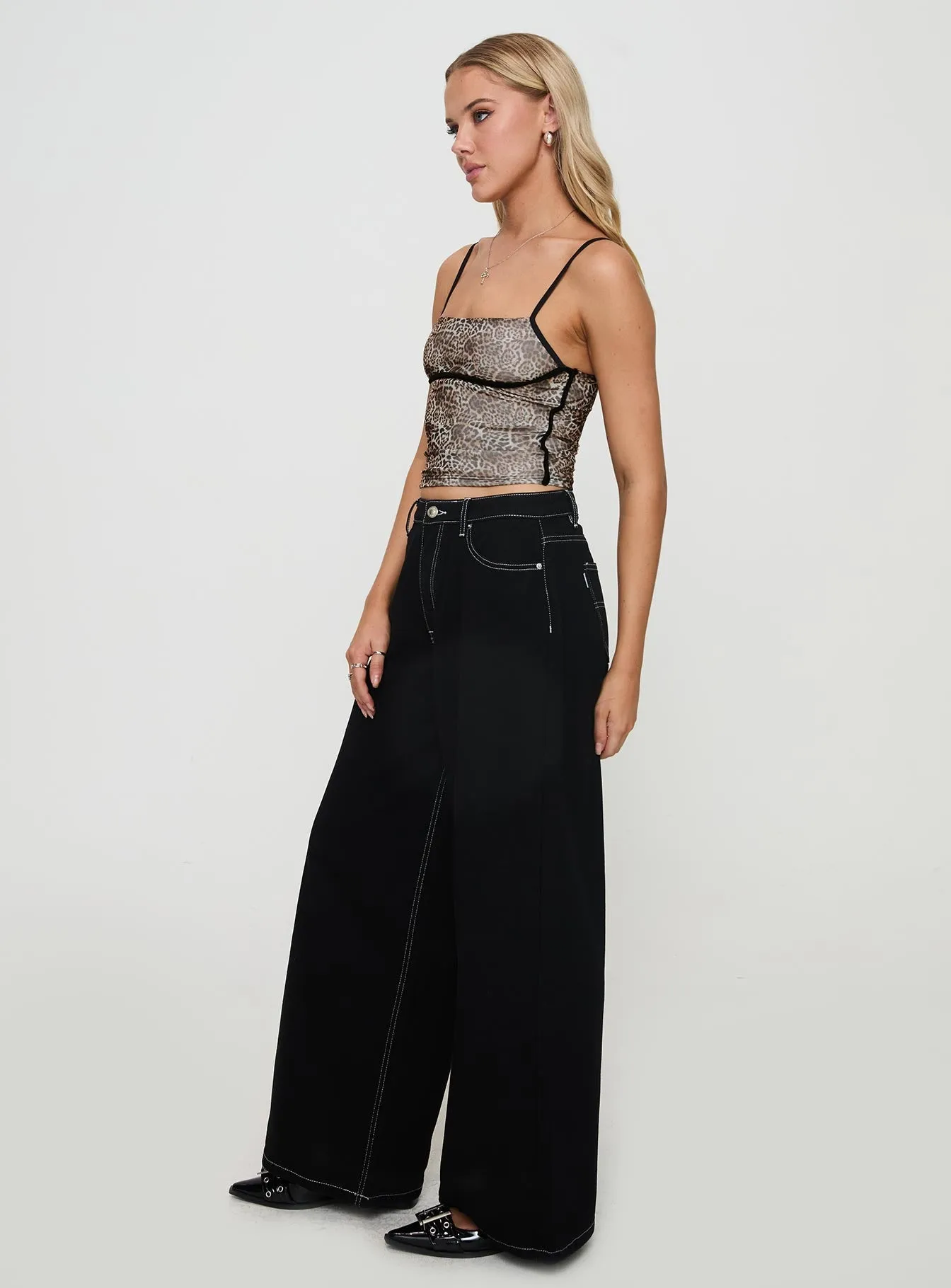 Smart Basic Naylor Wide Leg Jeans Mid Black