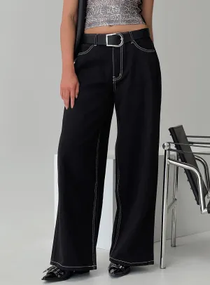 Beach Day Breathable Neutral Choice Naylor Wide Leg Jeans Mid Black