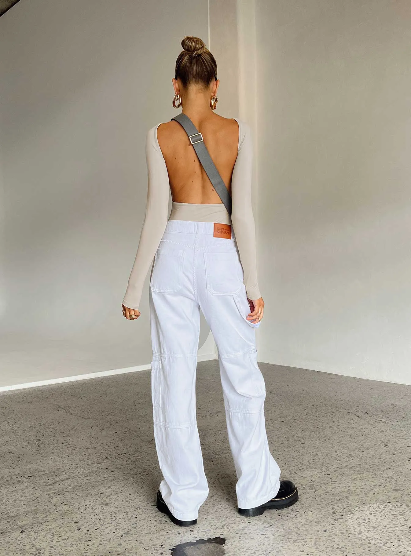Saffie Wide Leg Jeans White Denim Contemporary Vibe