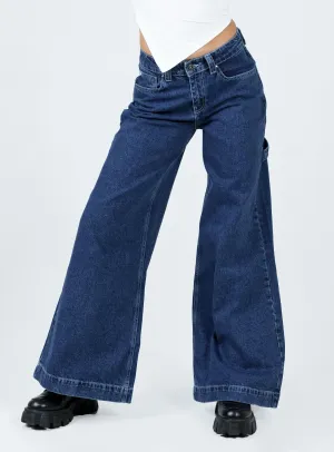 The Ragged Priest New Mid Blue Sweeper Organic Pre Washed Denim