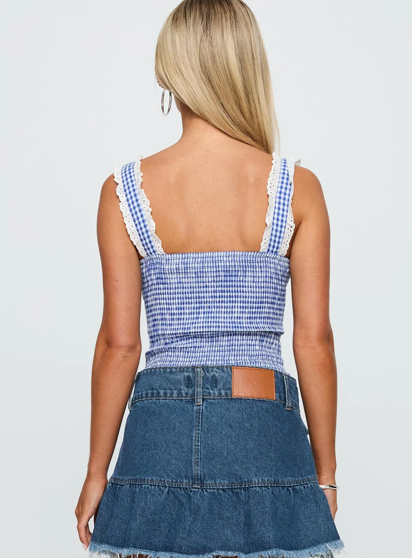 City Of Dreams Bodysuit Blue Gingham Outdoor Luxury Durable Weekend
