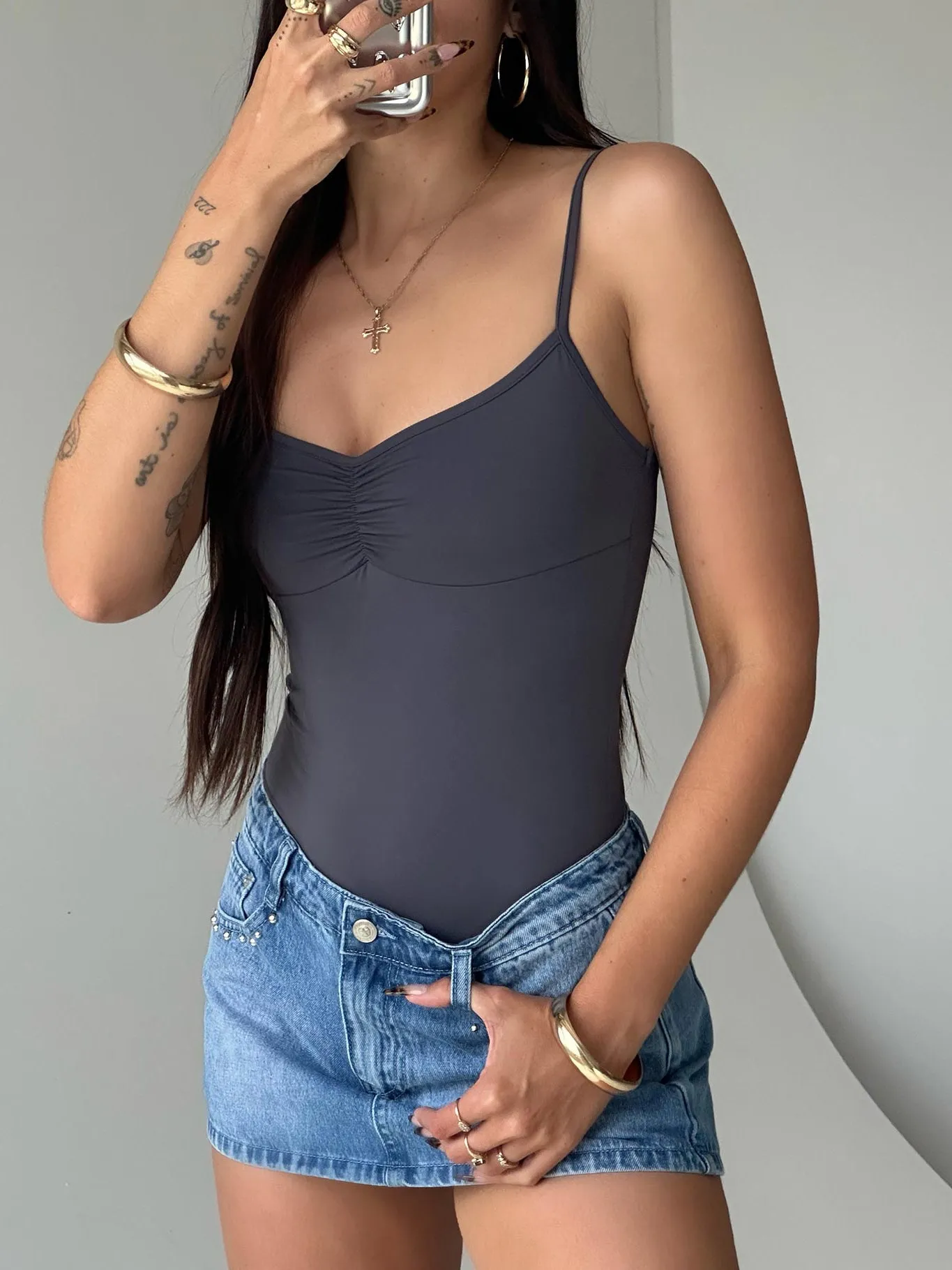 Fresh Indoor Linden Bodysuit Slate