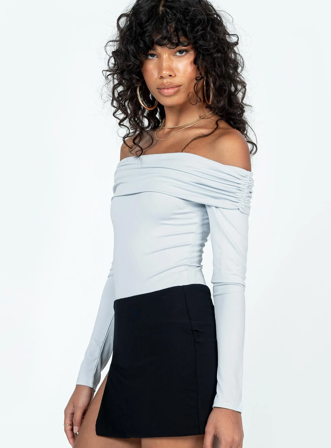 Home Friends Stocklin Off Shoulder Bodysuit Blue