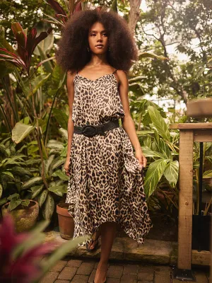 Animal Print Satin Maxi Dress Planet View Opera Hall