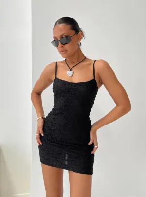 Heat Scene Light Rush Darvit Lace Mini Dress Black