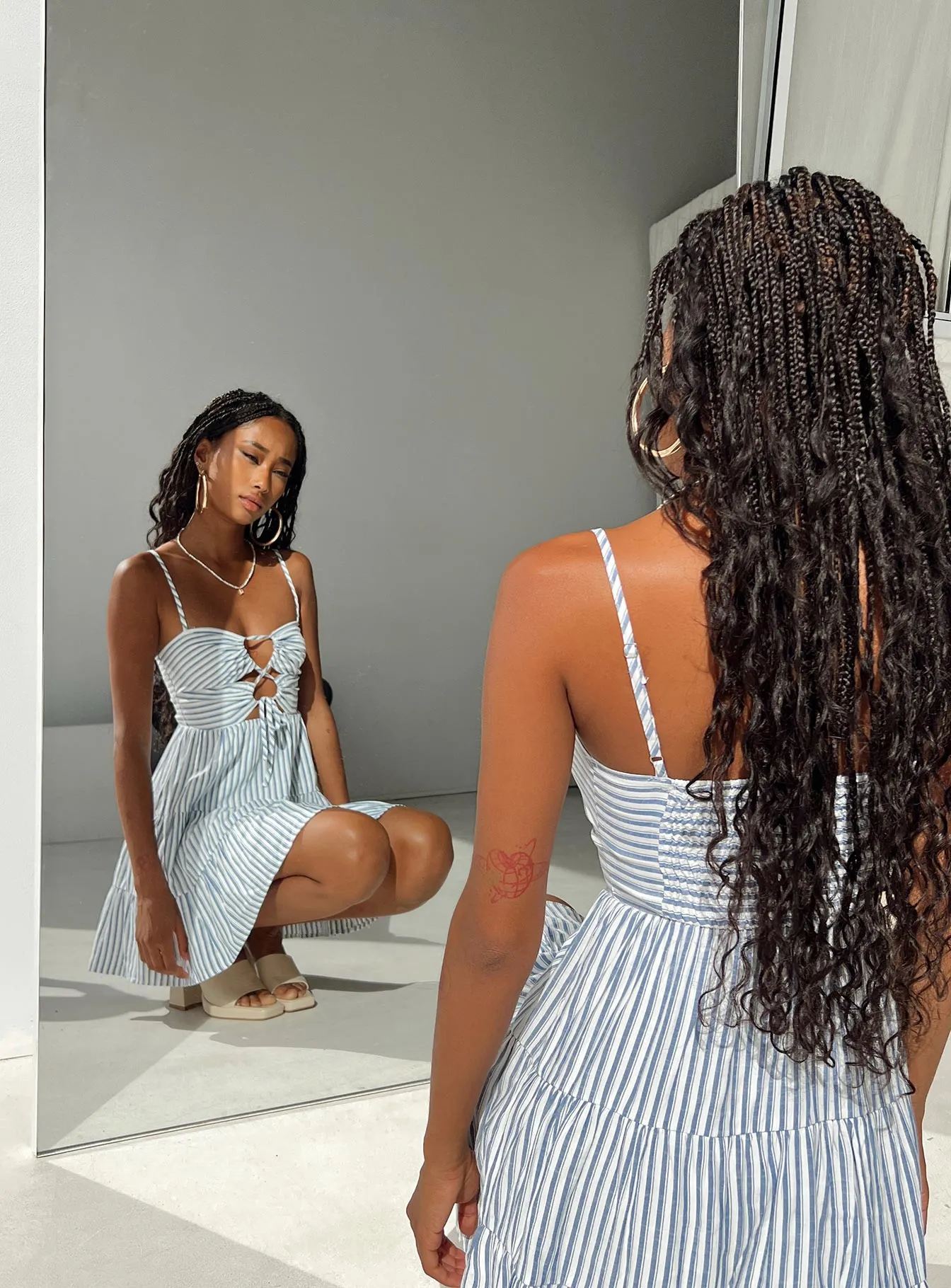 Night Edge Rise Up Mini Dress Navy