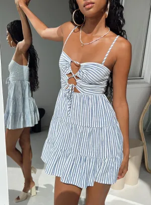 Floral Look Rise Up Mini Dress Navy