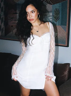 Ashwood Lace Sleeve Mini Dress White Petite elegant design Urban Beat