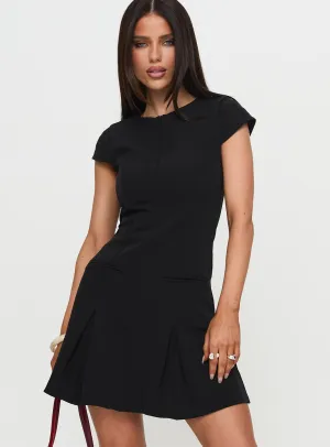Trendy Charm Charming Vibe Kolette Pleat Mini Dress Black