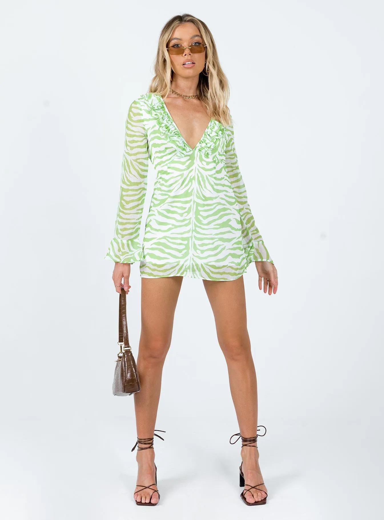 Nostalgia MinI Dress Green Youthful Vibe Vibrant Fashion