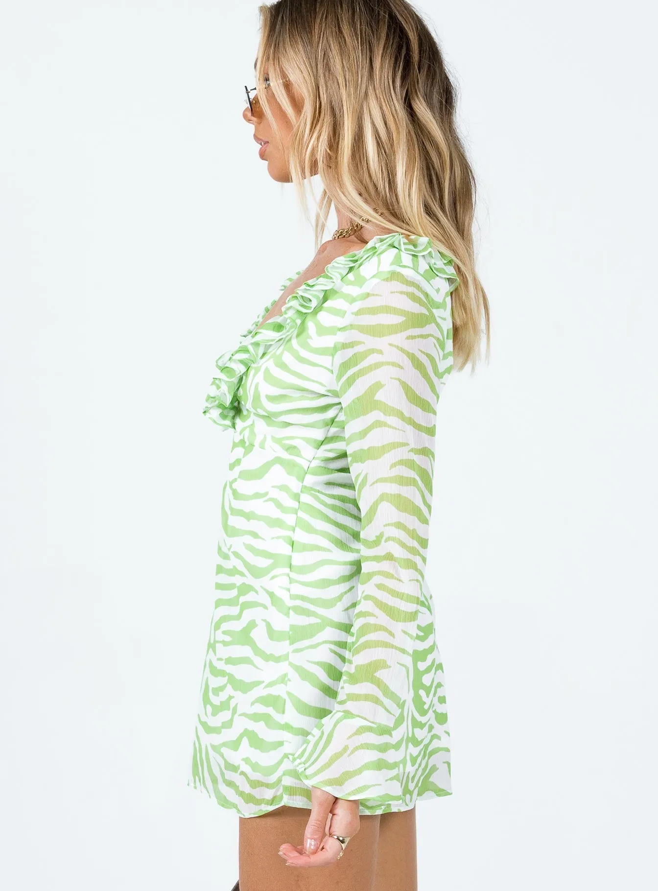 Bar Hopping Nostalgia MinI Dress Green