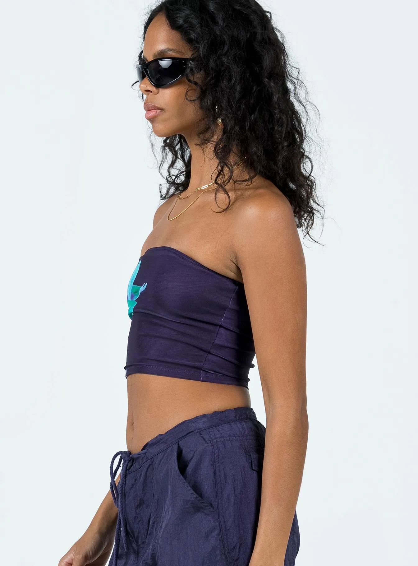 LoopwheelFabric Motel Shae Top Navy