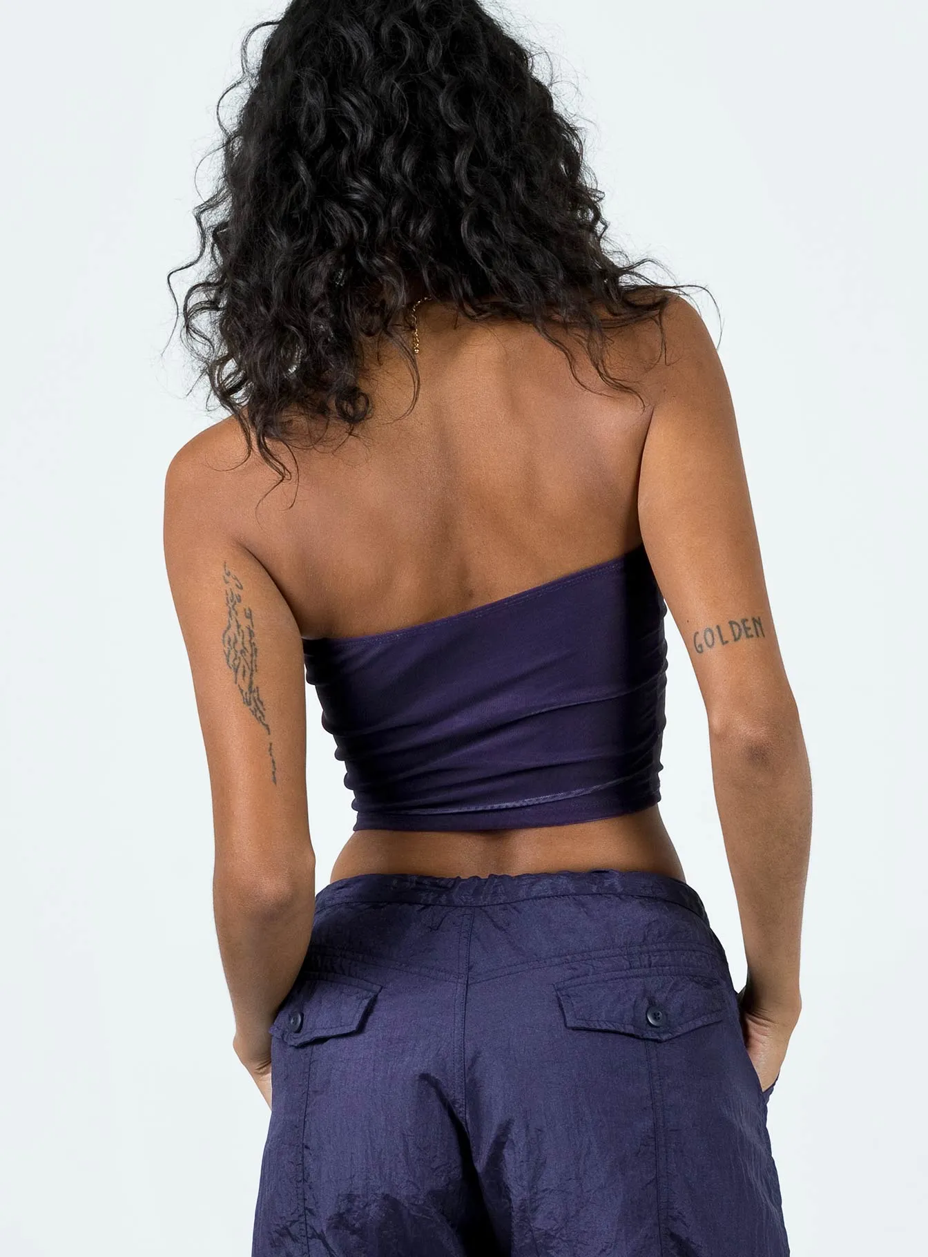 Elastic Edge Binding Motel Shae Top Navy