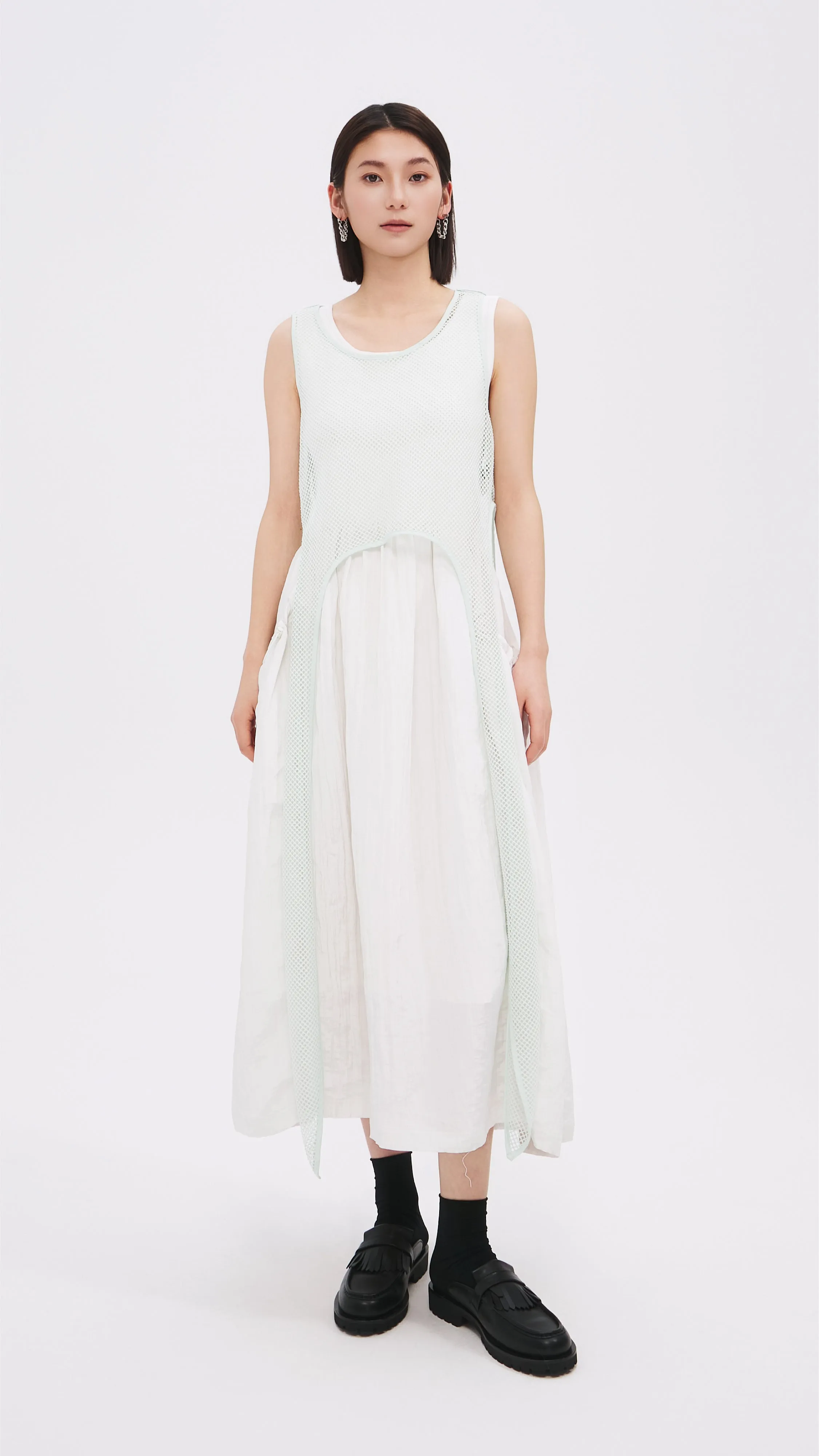 Nylon Patch Knit Dress Chill Fit Spanish Glow