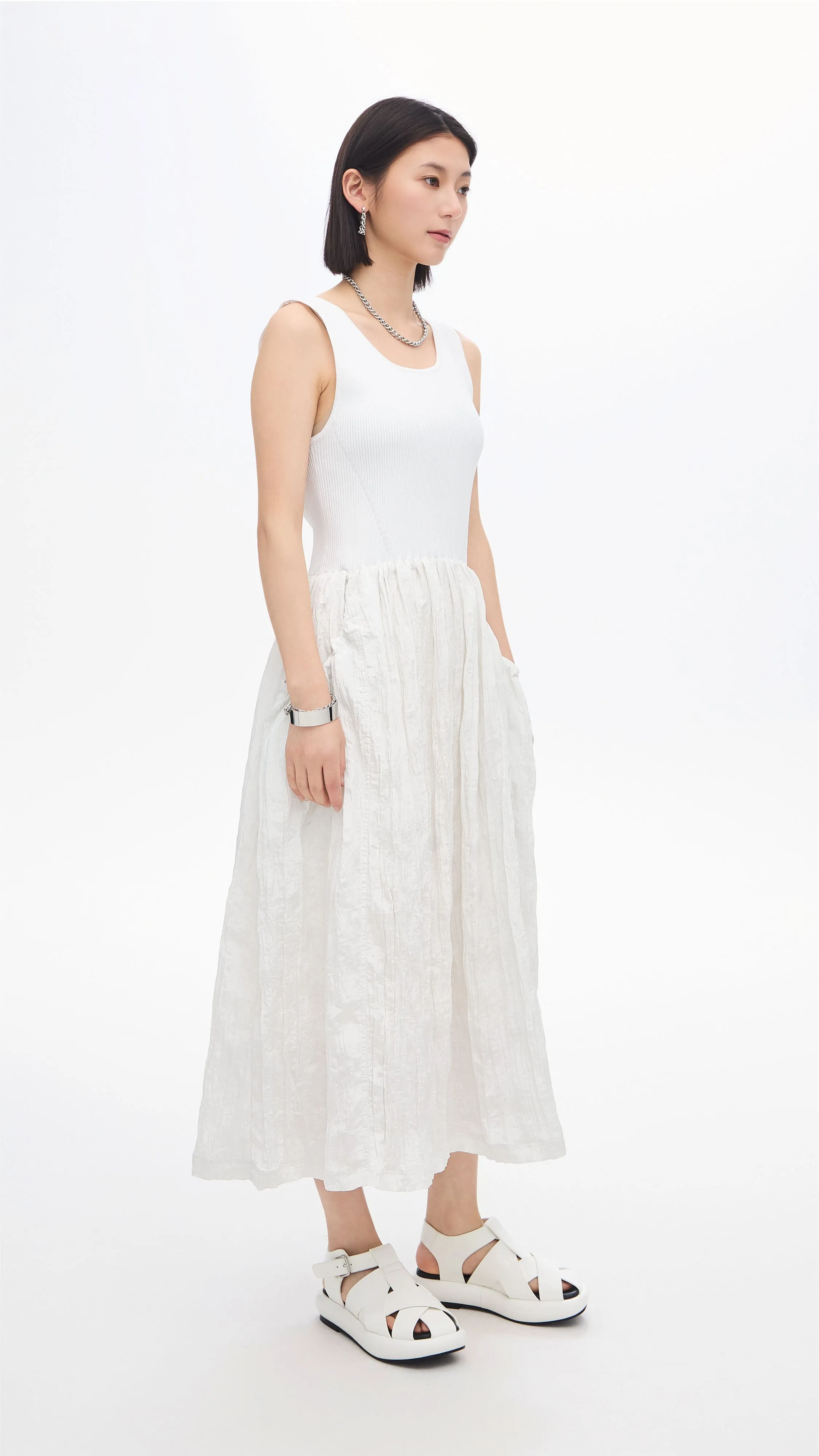 Nylon Patch Knit Dress Luxury Touch Street Light