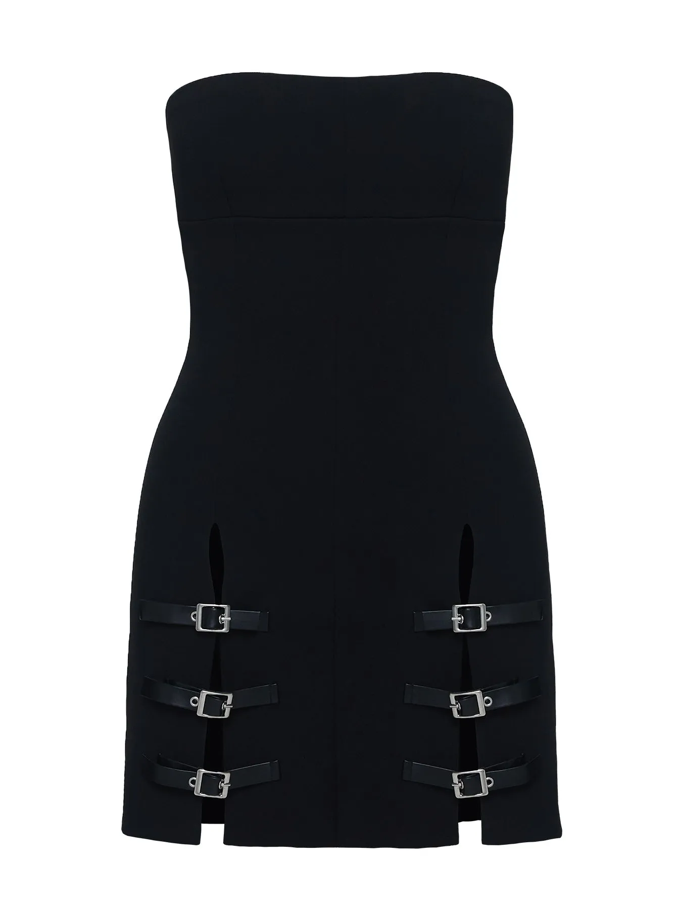 Casual Fashion Look Heat Scene Pleasance Strapless Mini Dress Black