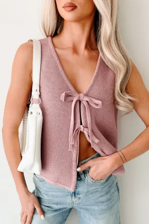 Girls?? Night In Tie Front Sweater Vest (Light Rose) Coordination