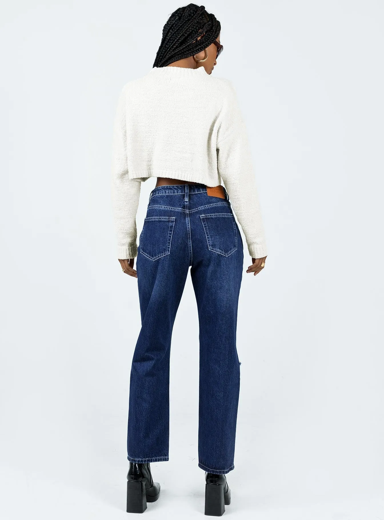 Fairmount High Rise Straight Leg Jean Dark Wash Denim Modern Look Eco Certified Textile Standards