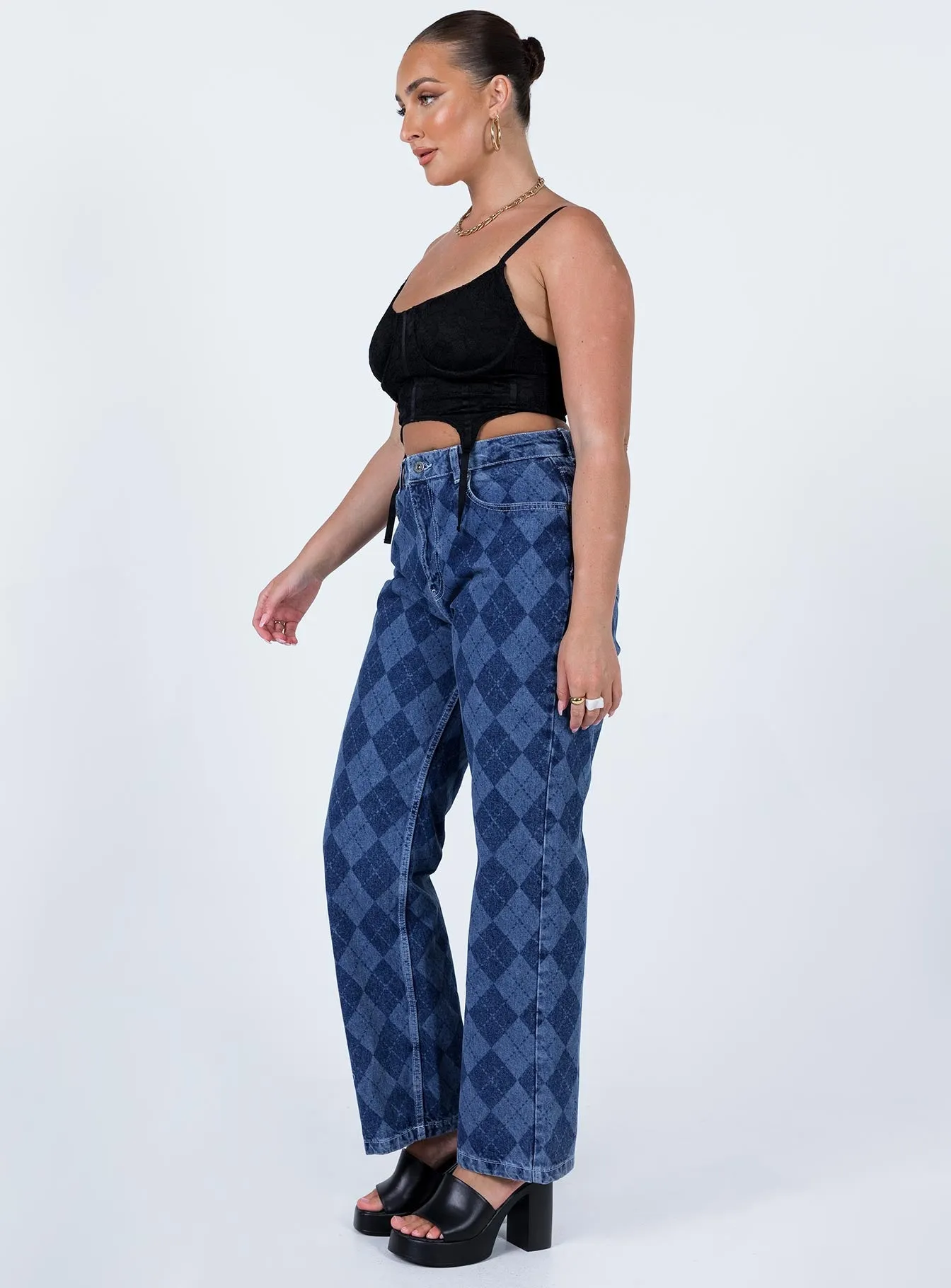 The Ragged Priest Detention Mid/Light Blue Jeans Denim Elegant Formal Quick Dry Fabric