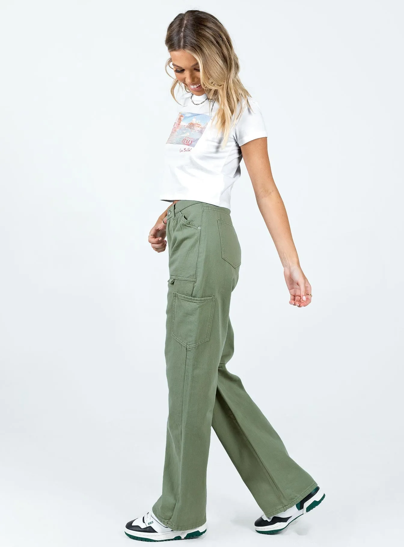 Quick Dry Fabric Bassett Cargo Jeans Khaki Low Impact