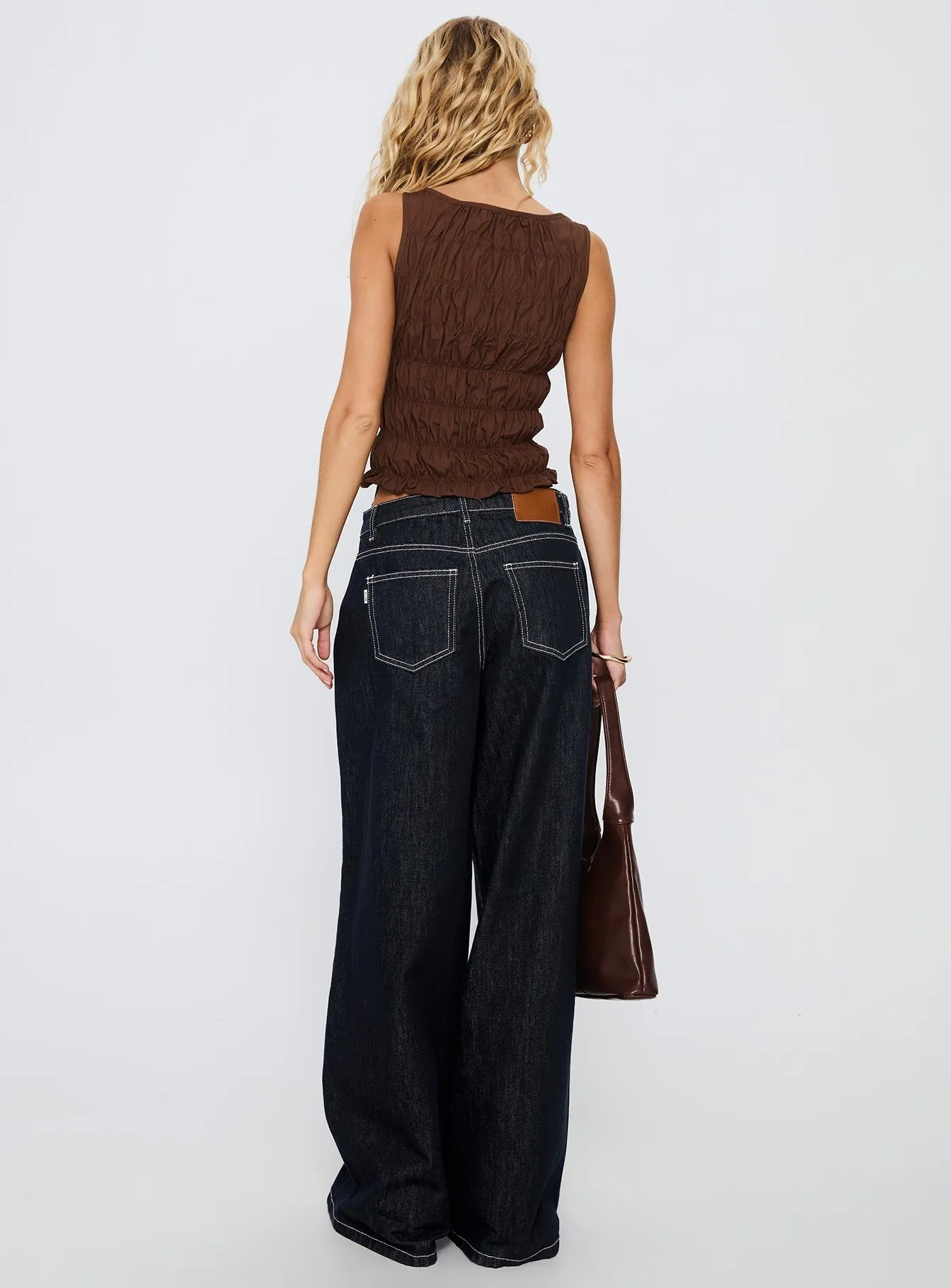 Neutral Piece Lierre Low Rise Wide Leg Jeans Dark Blue Wash