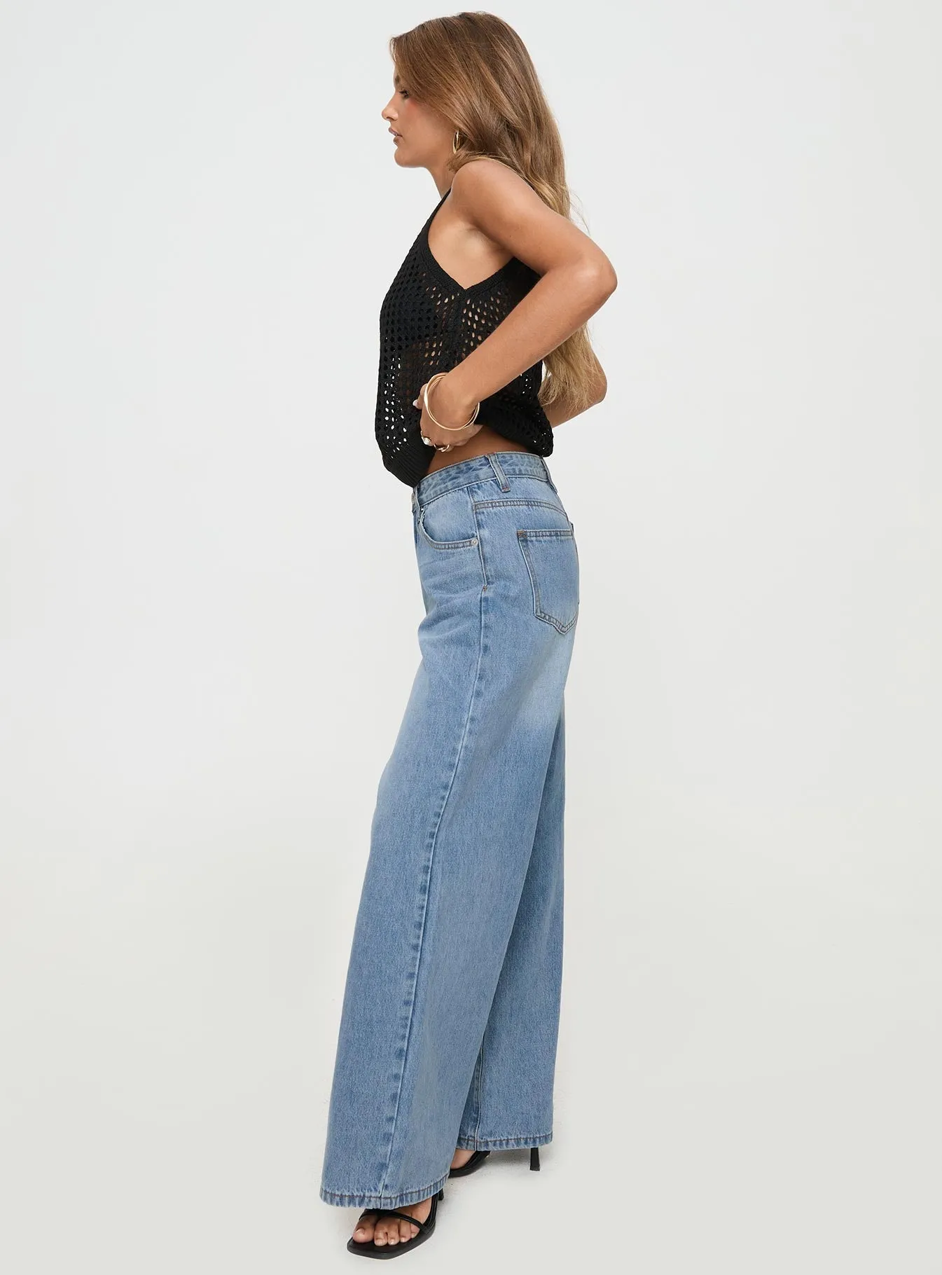 Colemane Mid Rise Denim Jeans Angel Blue Petite Unfaded Hemline