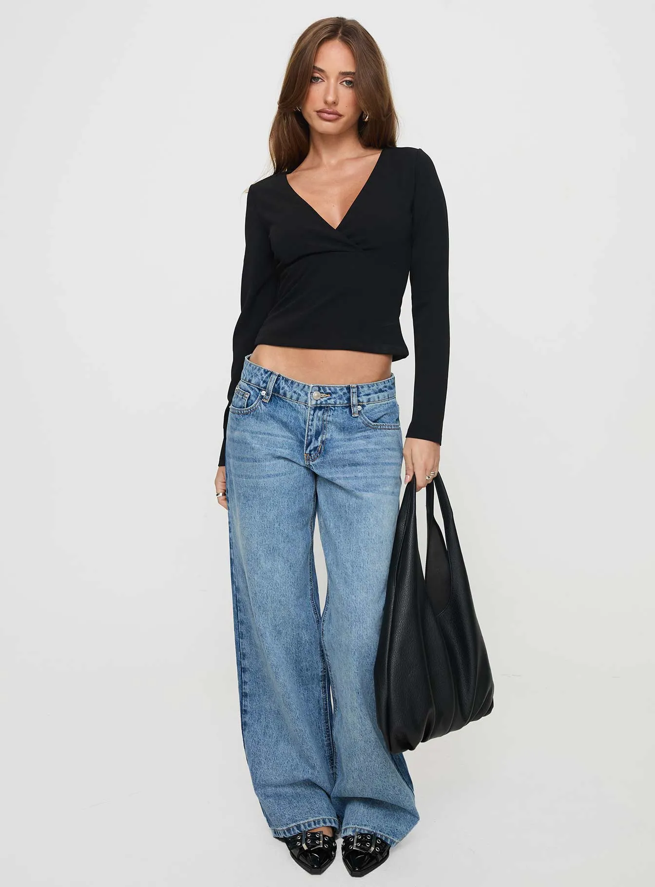 Core Fit Casual Solution Ferris Two-toned Mid Rise Straight Leg Jeans Blue Wash Denim