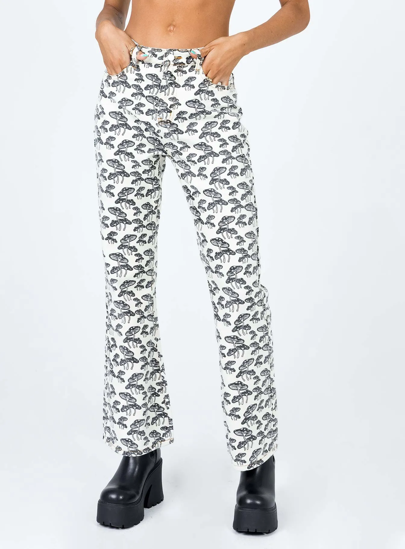 Meilani Lounge Denim Jeans Off White Cropped length