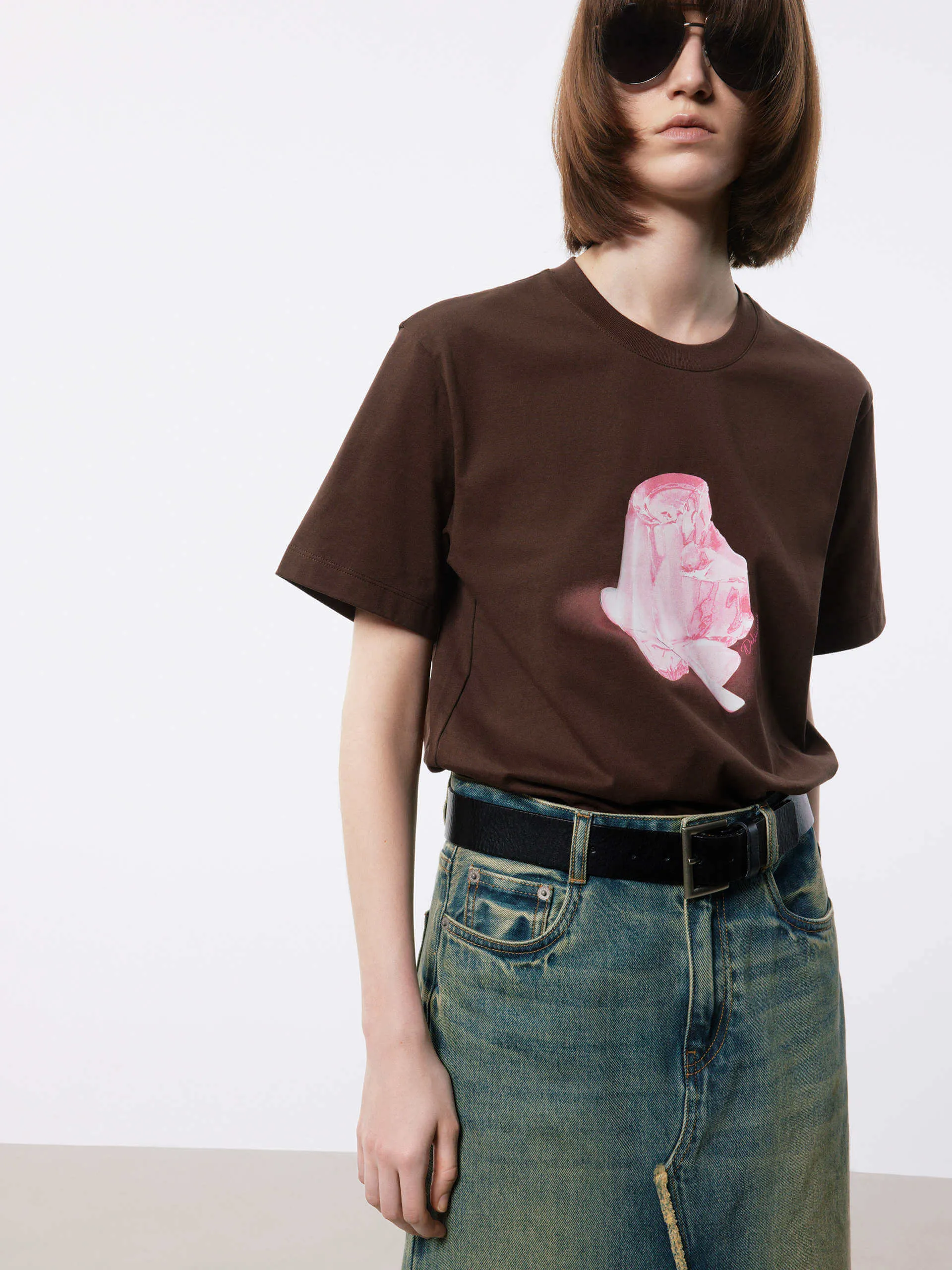 Pudding Print Cotton T-shirt Thermal regulation Stain Resistant