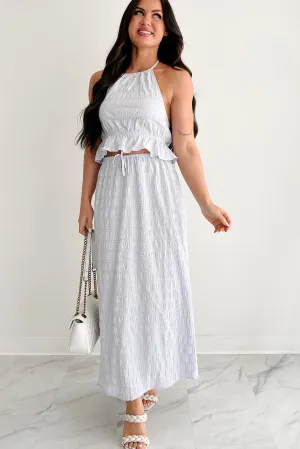 pilots Tagless label Dreaming Away Gingham Halter & Maxi Skirt Set (Lilac/White)
