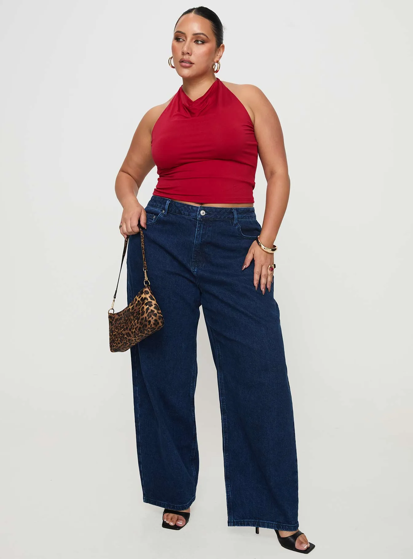 Britta Mid Rise Tapered Leg Jeans Dark Wash Curve Subtle Palette