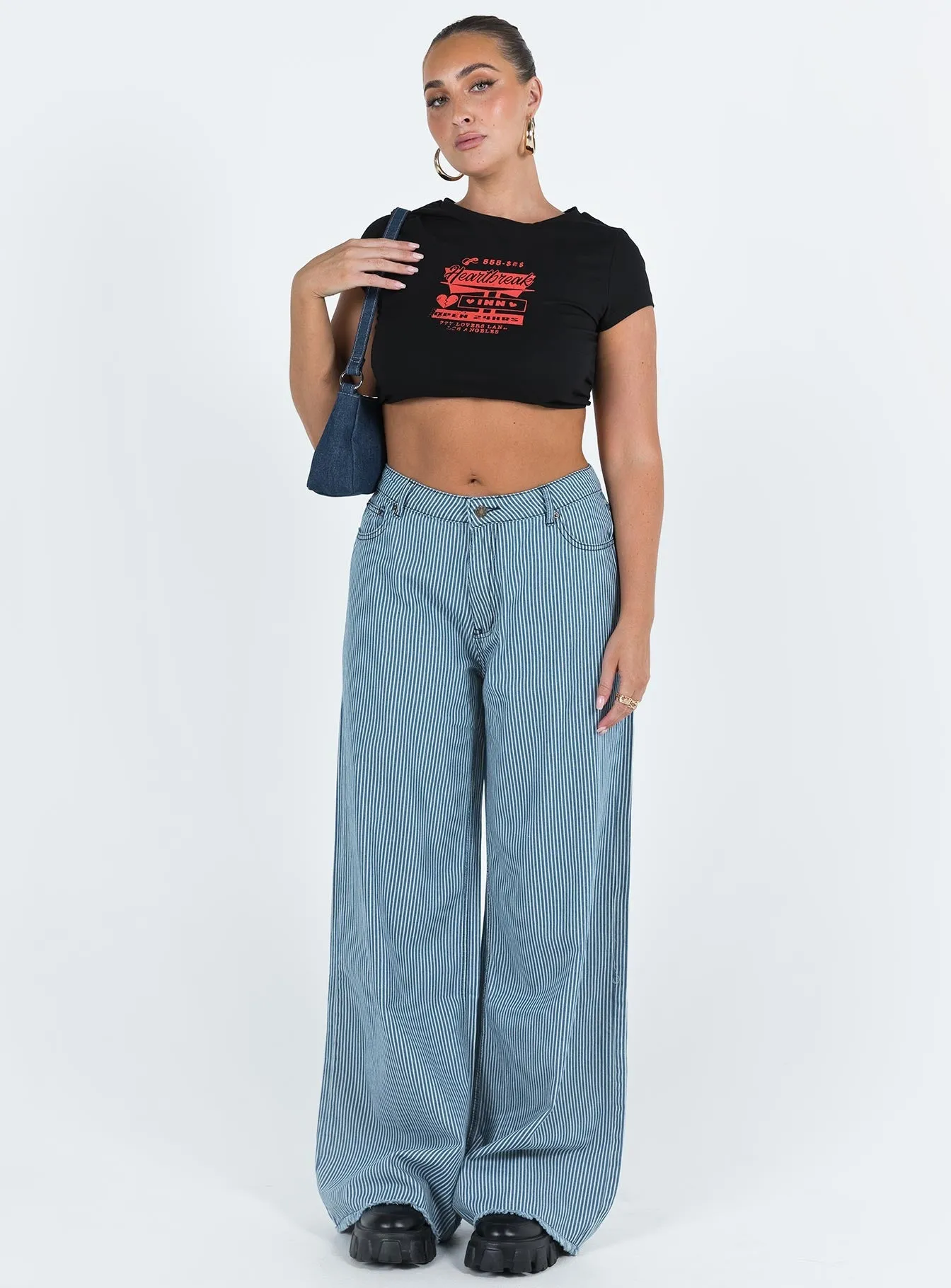 Eivissa Baggy Jeans Blue Denim Stripe Lightweight Earthy Nature Lover Style Appropriate