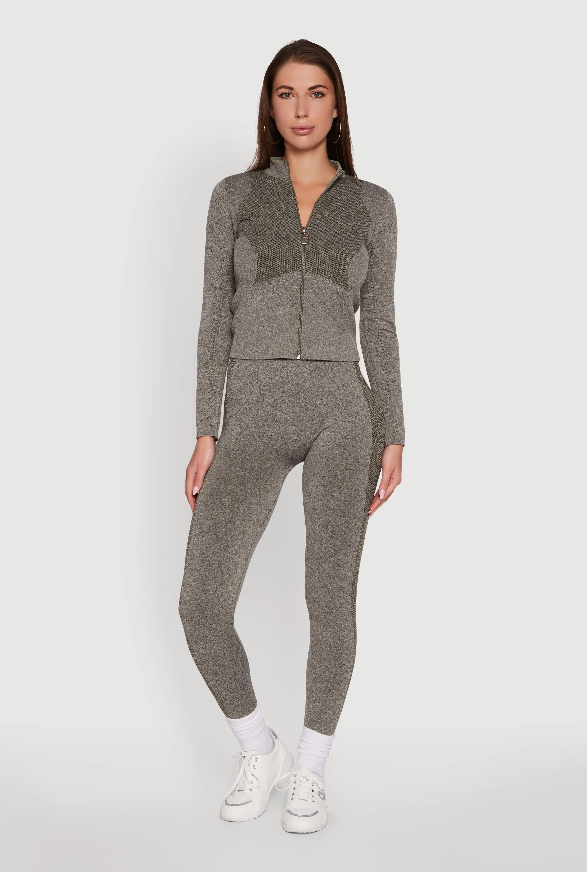 High Waisted Marled Seamless Leggings Fast Dry