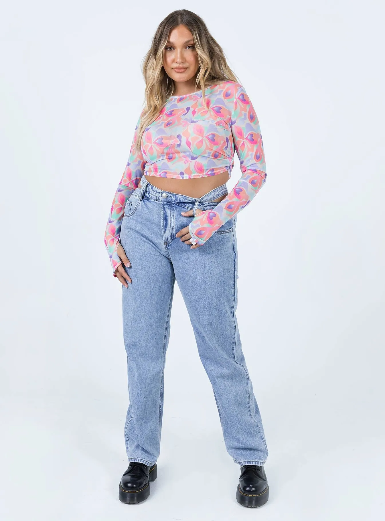 Luxury Minimalist Mollie Asymmetric Denim Jeans