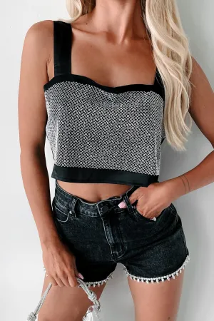 Repurposing - potential FadeResistant Color Eyes Like Starlight Rhinestone Crop Tank (Black)