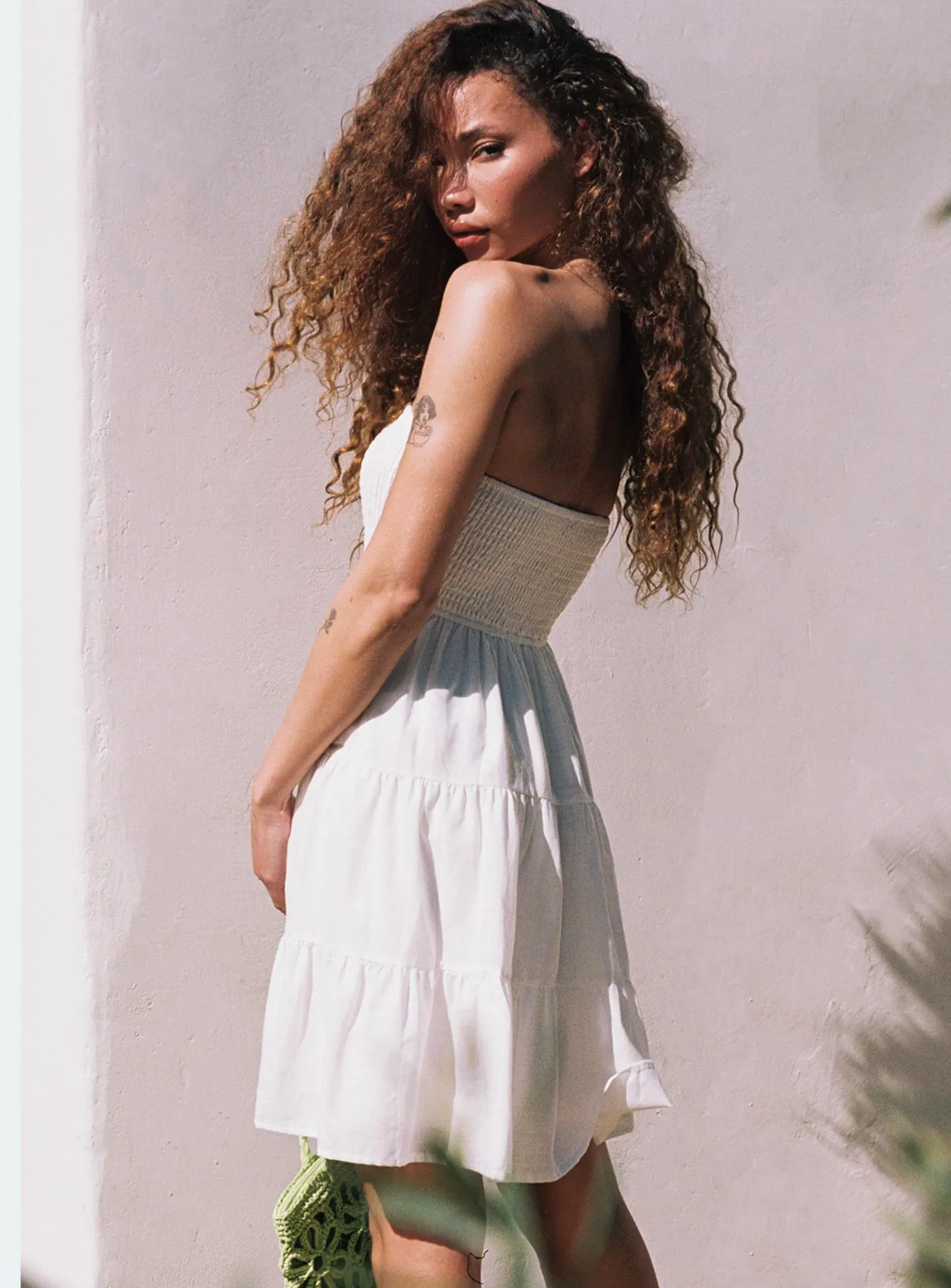 Fahy Strapless Mini Dress White Sexy yet elegant mini Versatile Wear