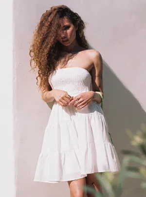 Flash Glow Fahy Strapless Mini Dress White