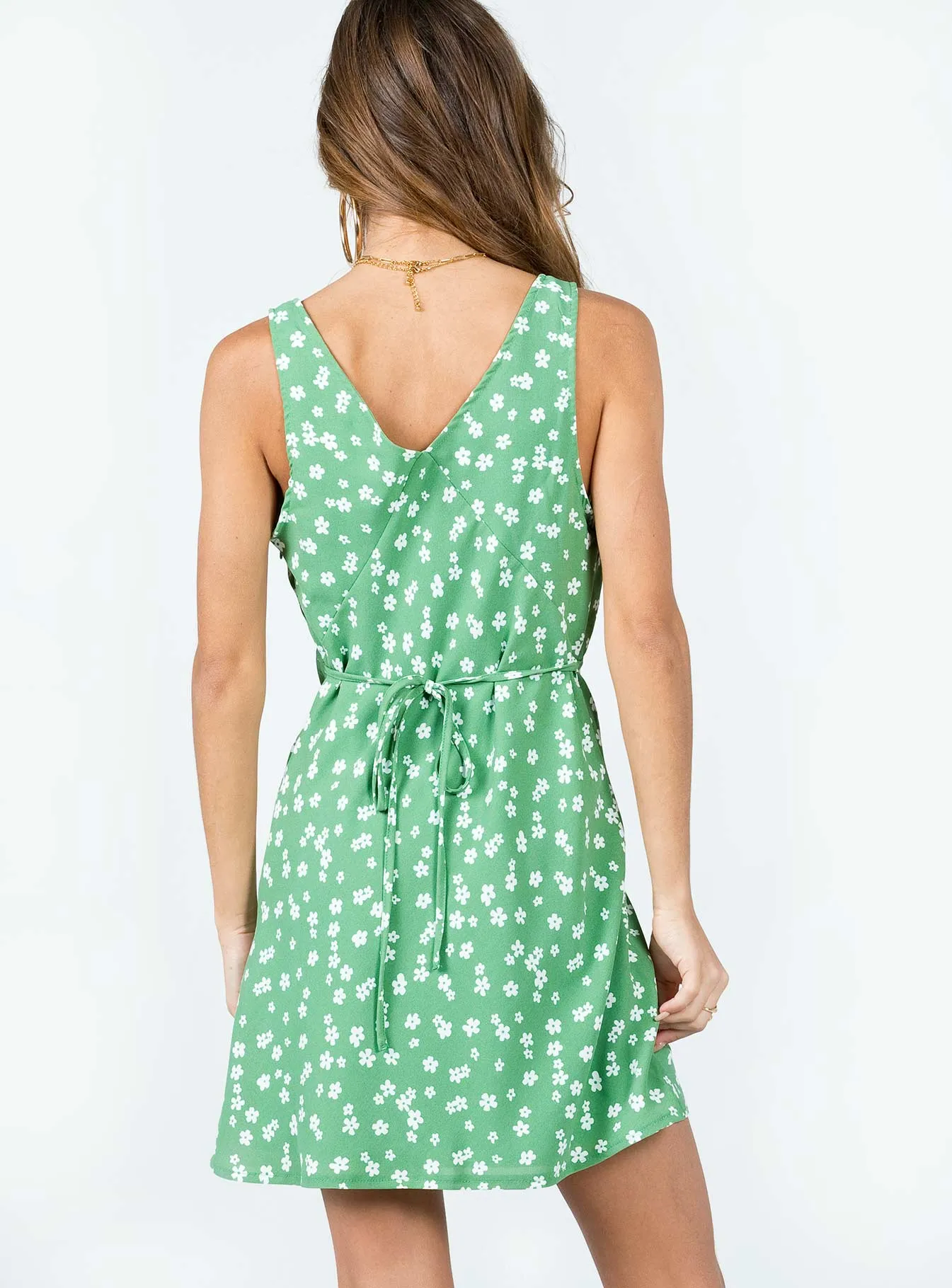 City Star Nellie Mini Dress Sage Floral
